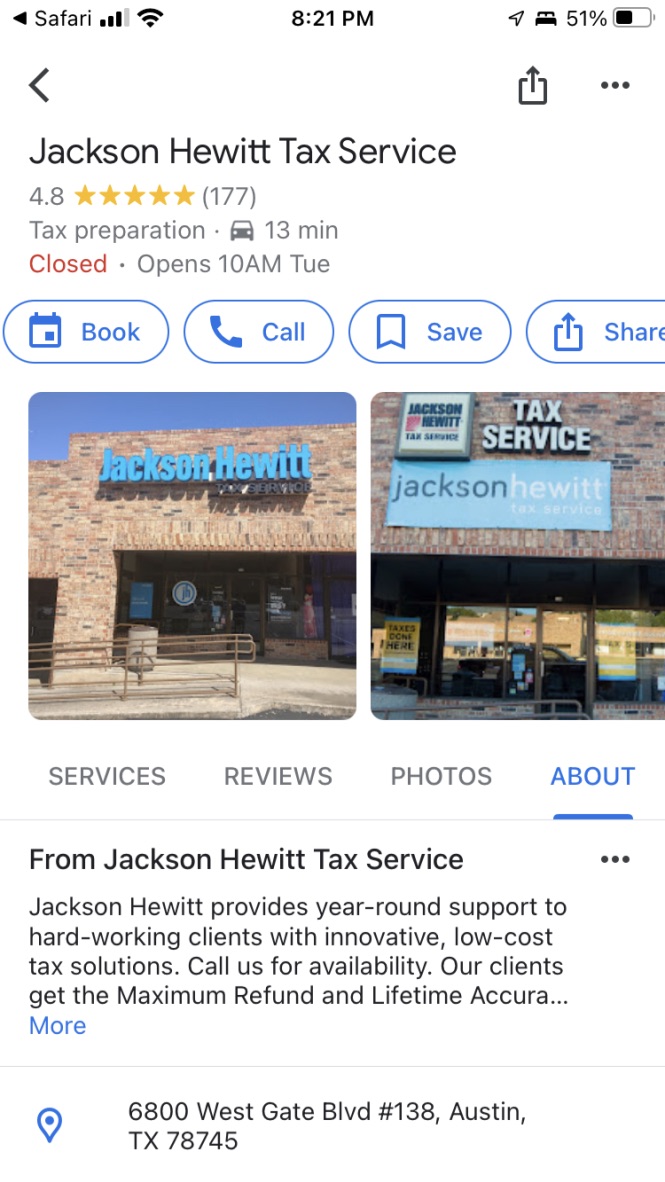 Google My Business example