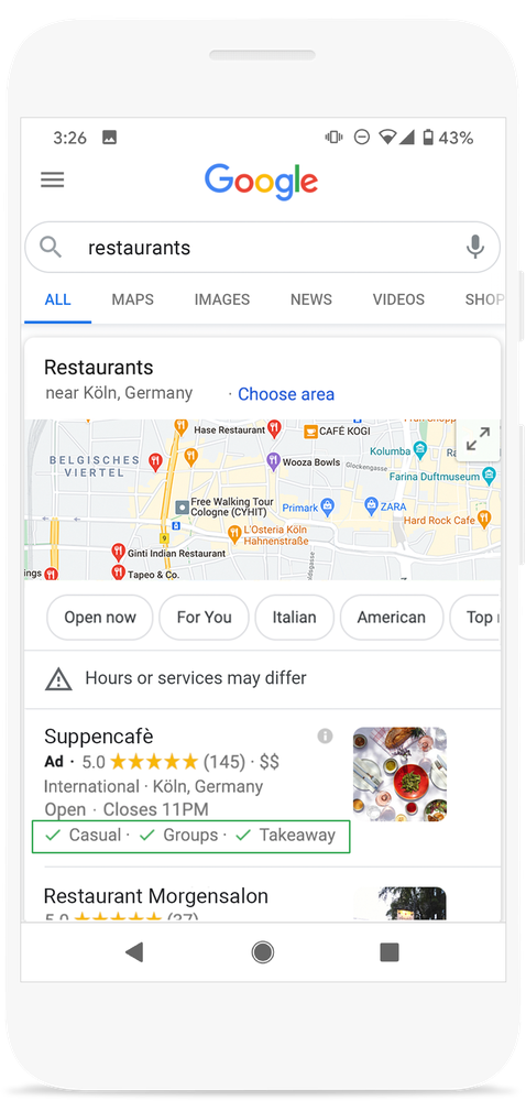 local ad restaurant example