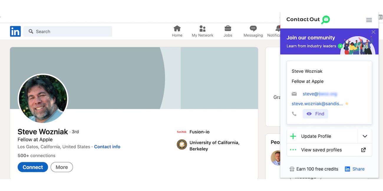 Use ContactOut to find email addresses