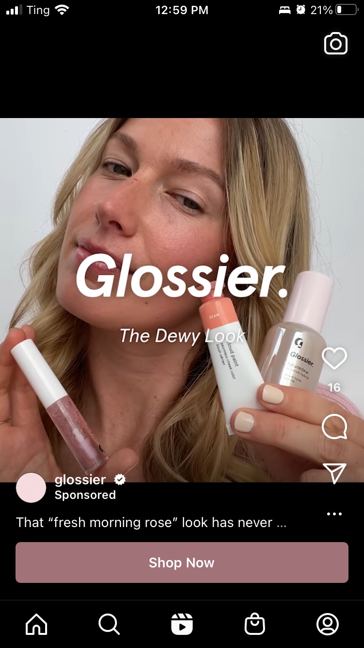 Glossier ad example