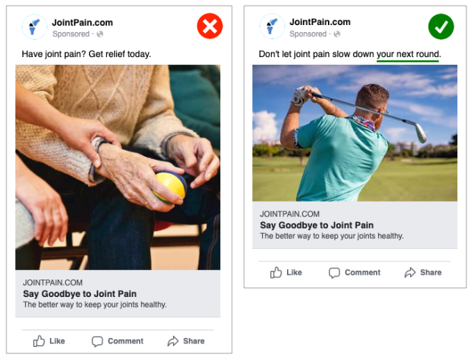 Comparison of two joint pain ads 