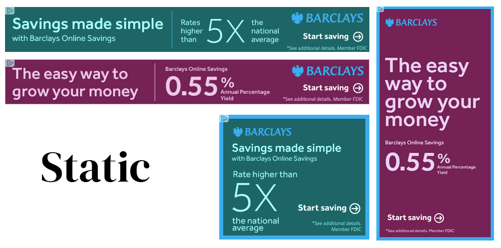 Examples of static display ads