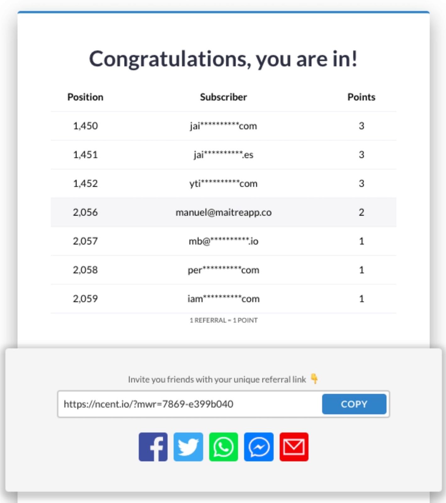 leaderboard type of referral program