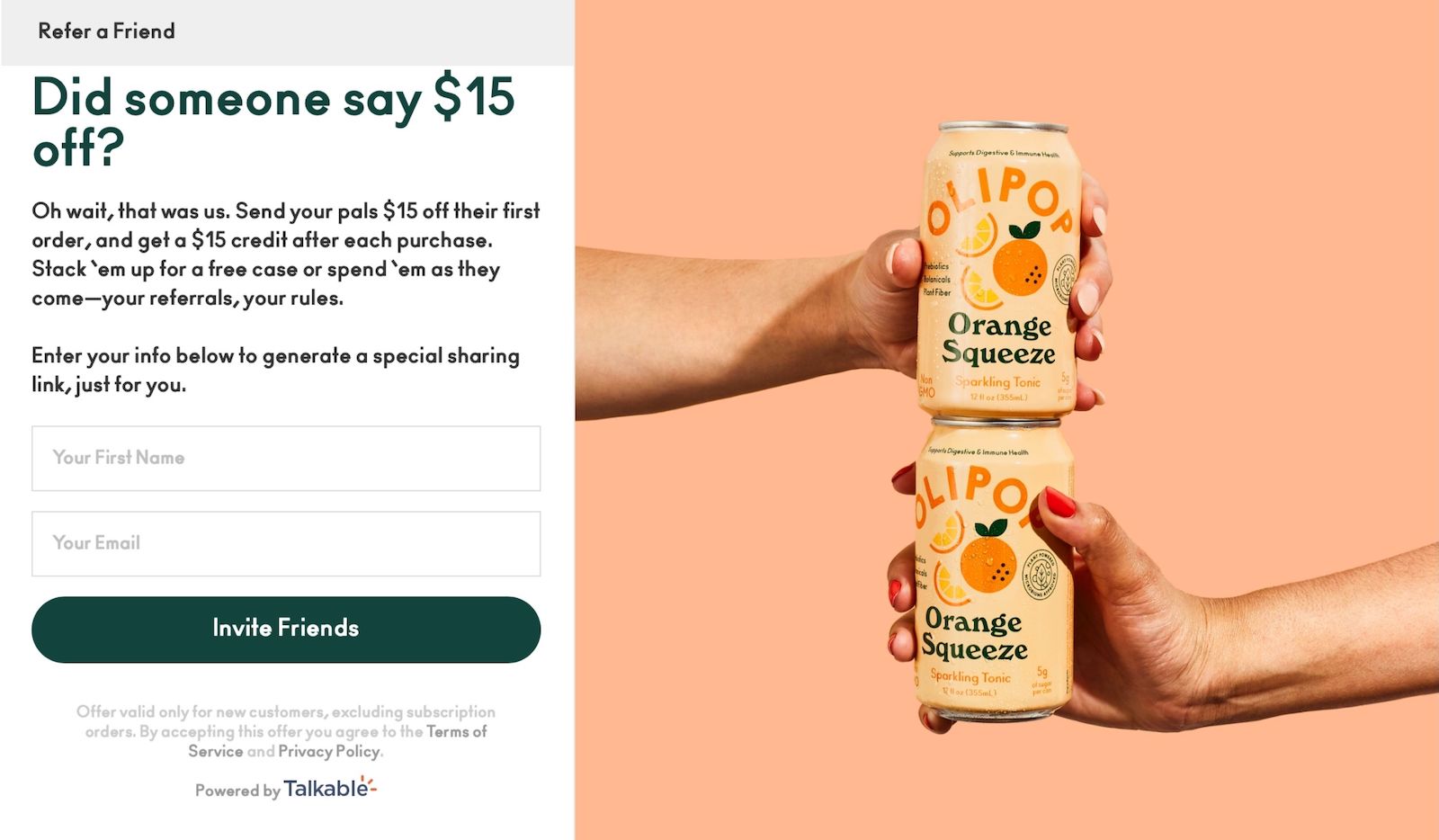olipop referral program