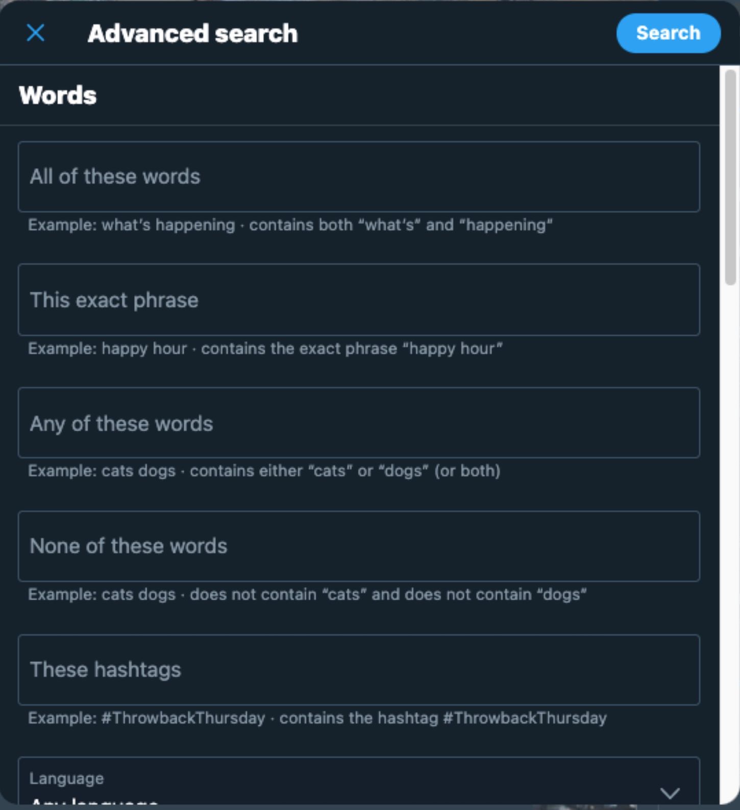 twitter advanced search