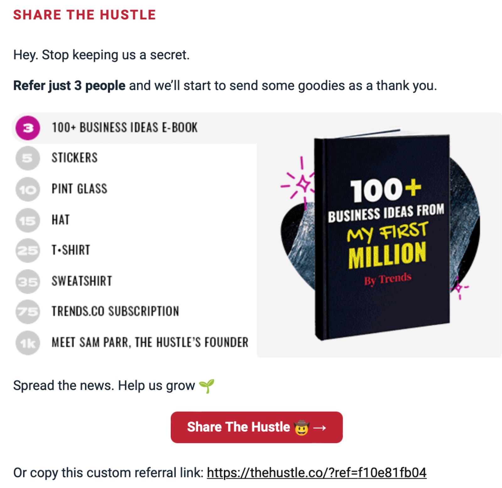 the hustle referral program