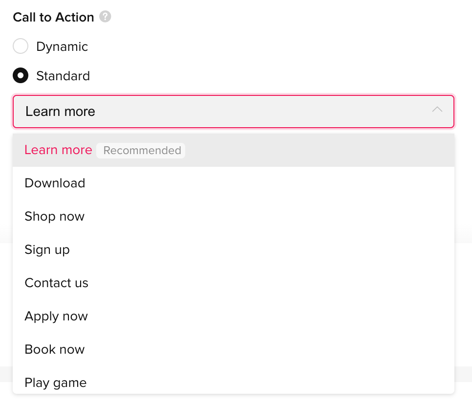 TikTok ads CTA examples