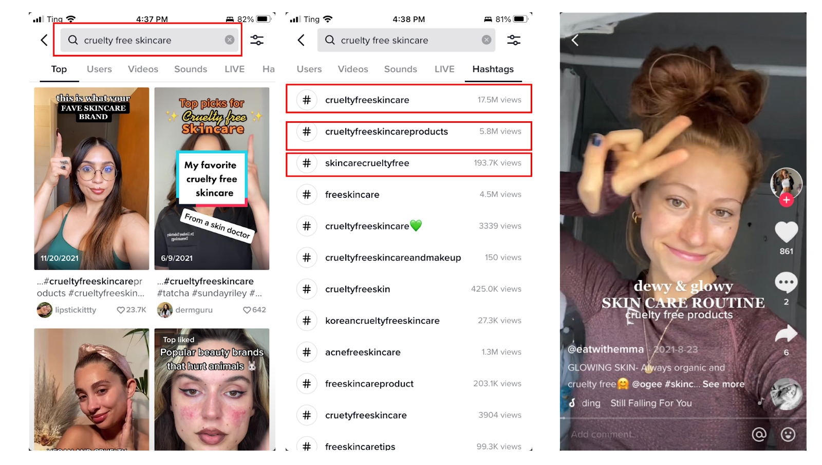 Cruelty free skincare hashtags