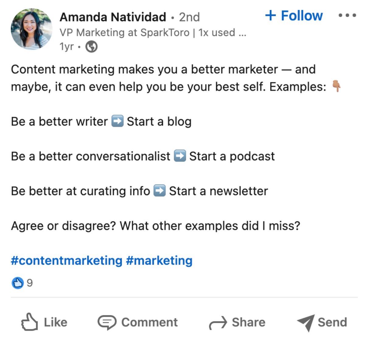 tweet about content marketing