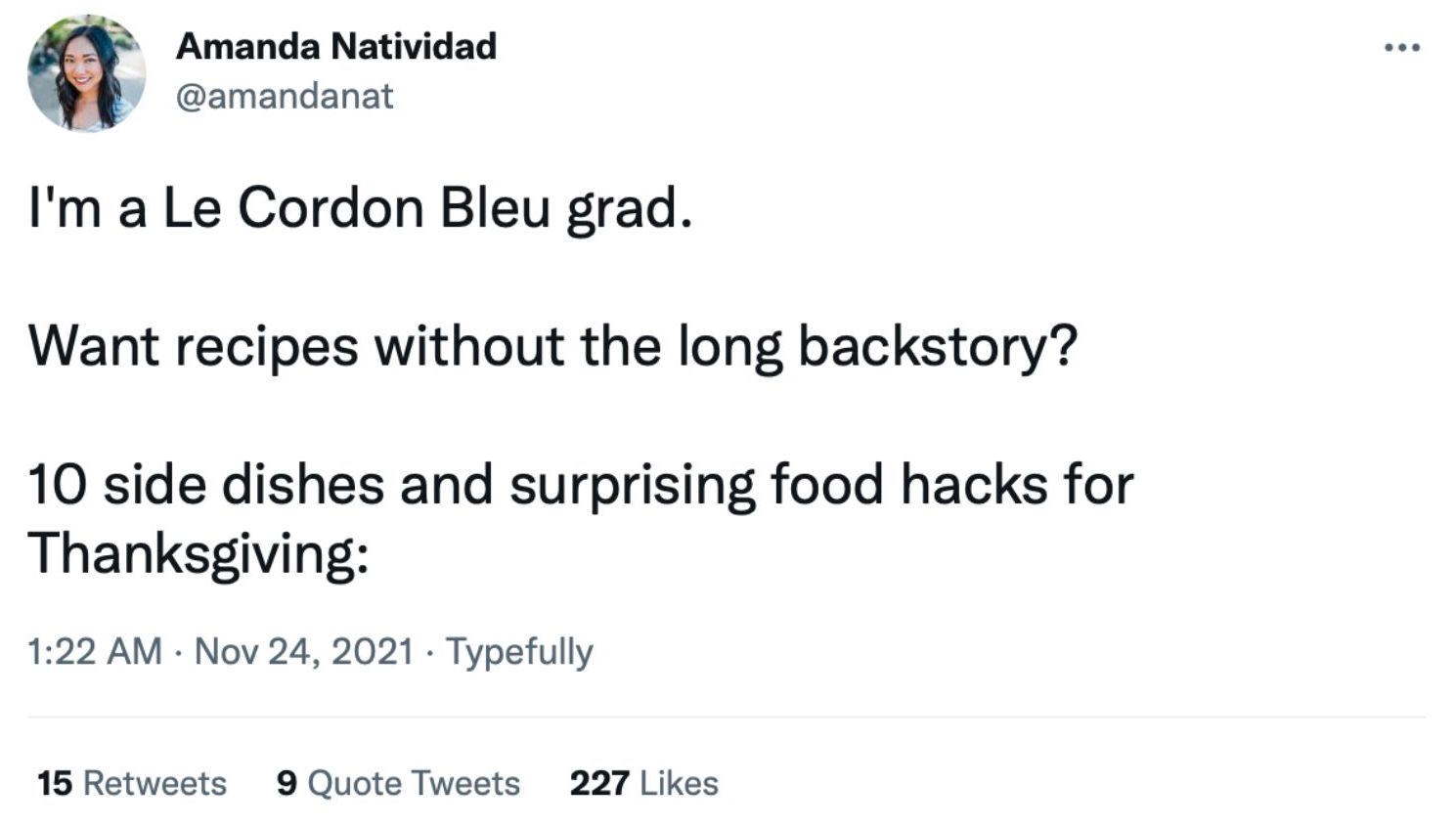 tweet about recipes