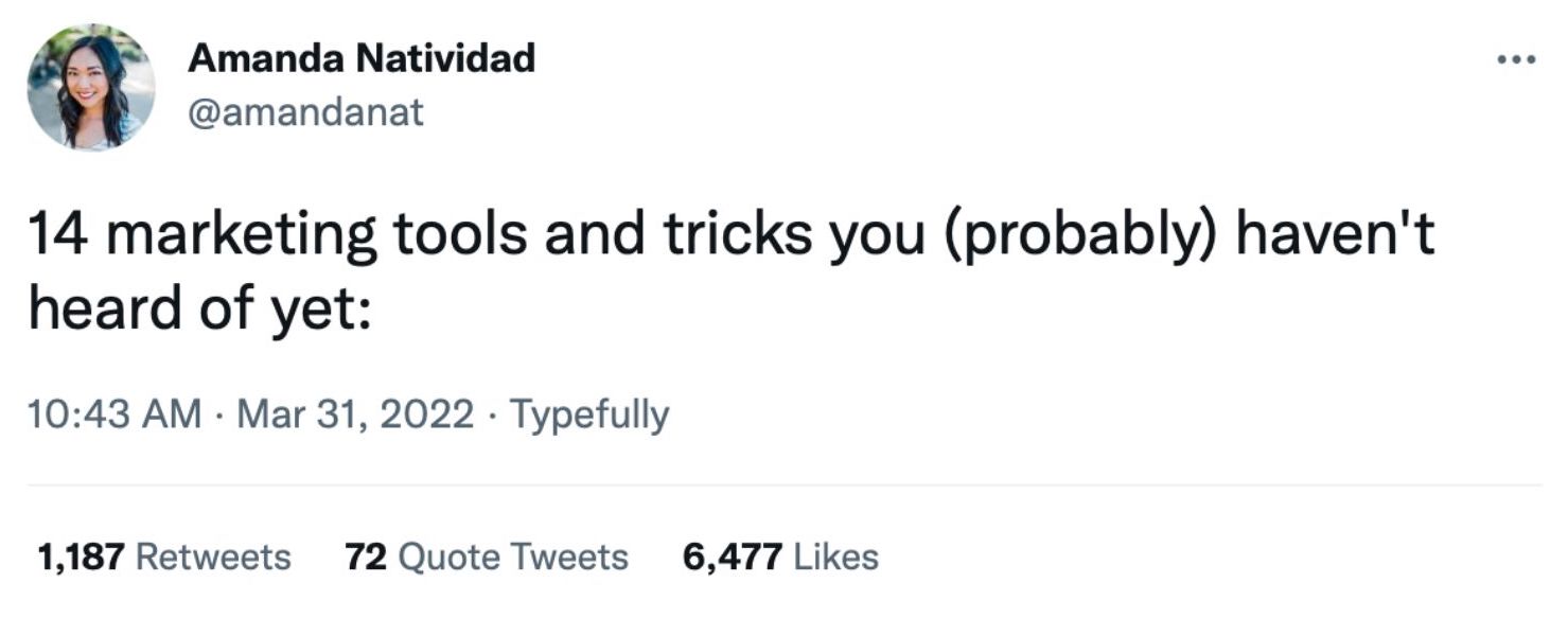 tweet about marketing tools
