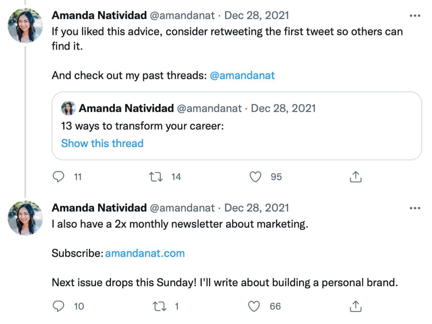 tweet with a call to action