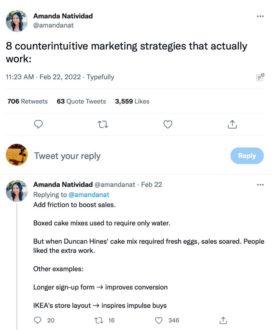 tweet about counterintuitive marketing strategies