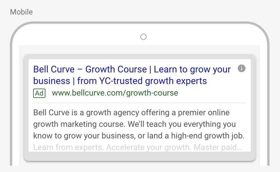 bell curve search ad