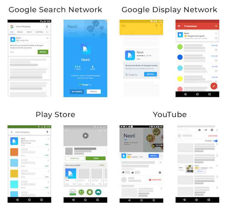 app campaign placements