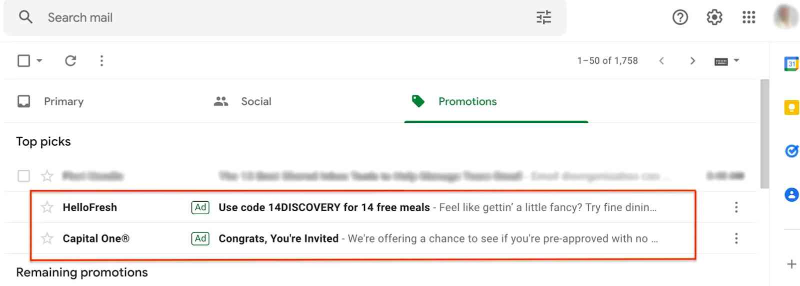 gmail discovery ad example