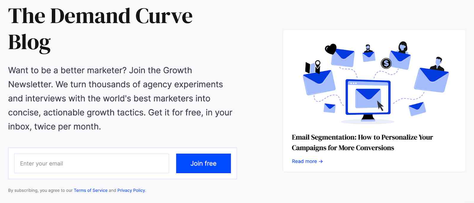 Demand Curve newsletter signup form