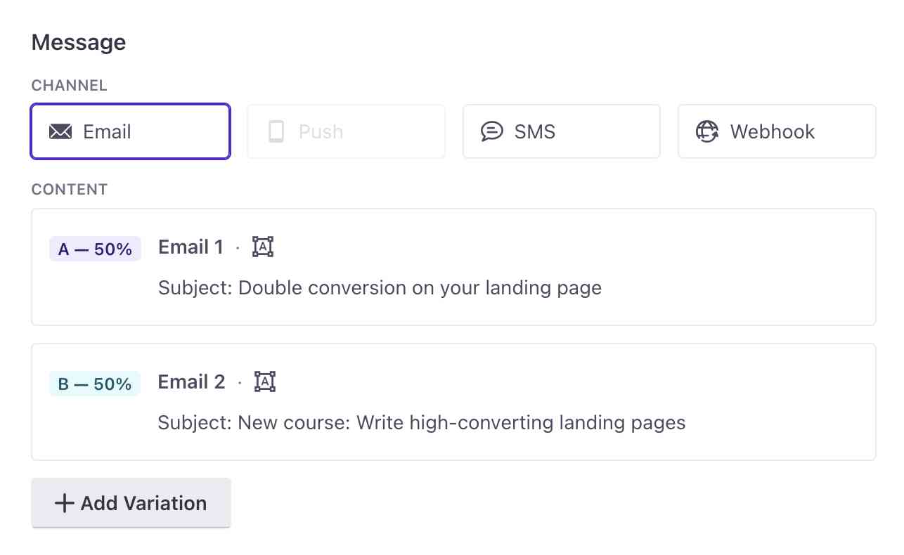 Subject line A/B test