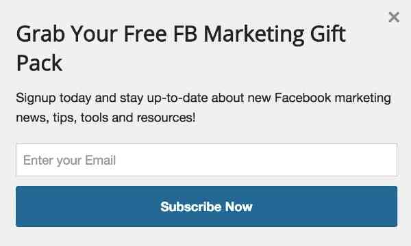 Marketing Gift pack email capture