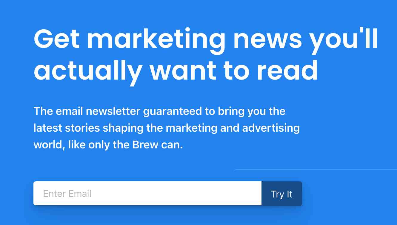 Marketing Brew email opt-in form