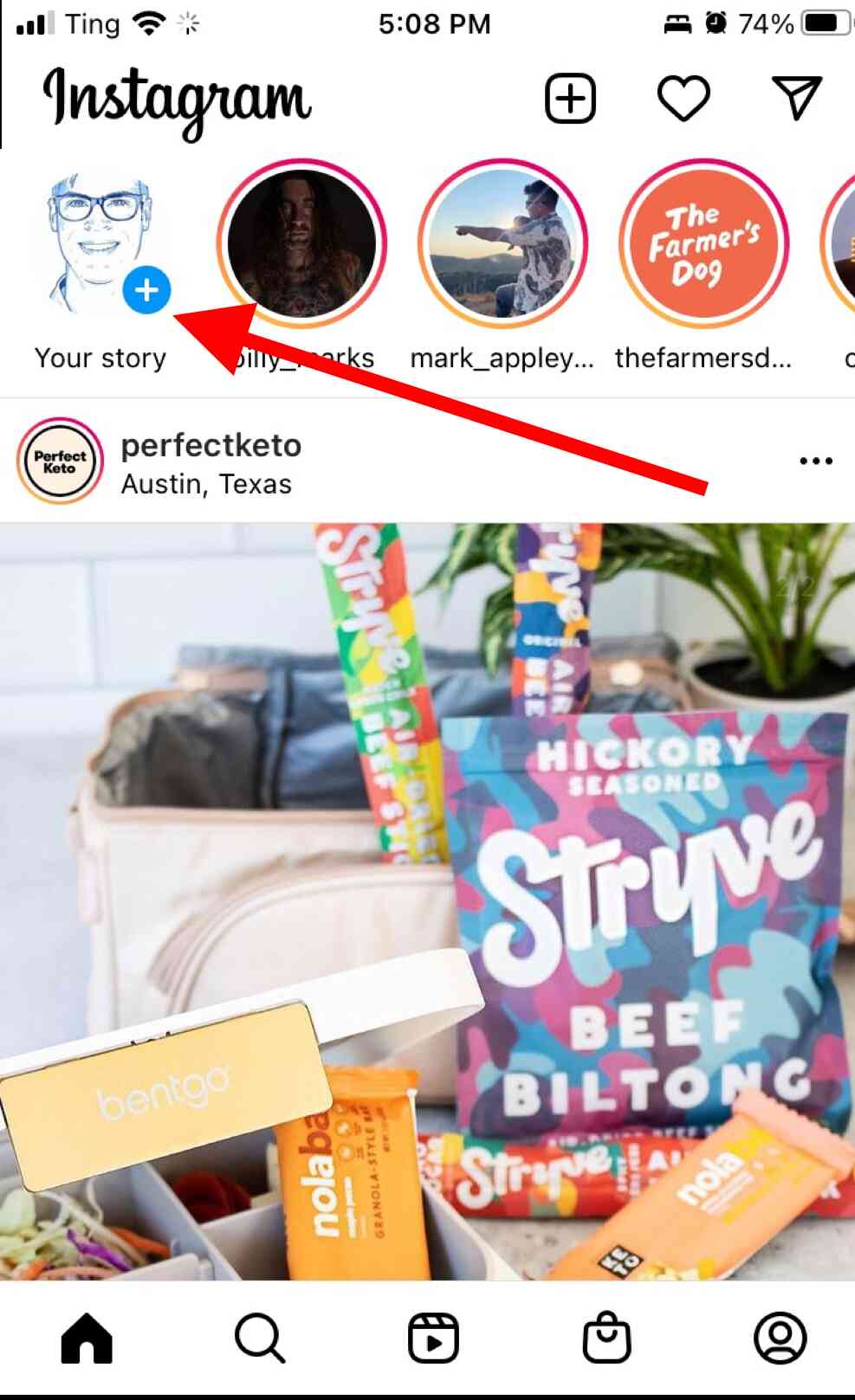 create a Story post