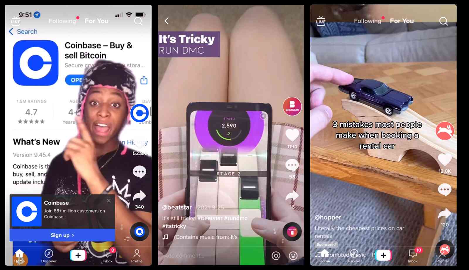 TikTok mobile app ad examples