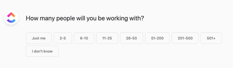 Clickup signup question