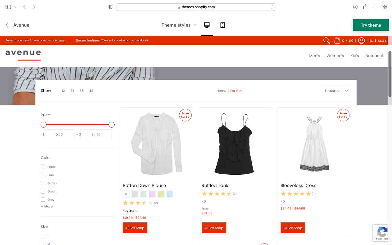 Example shopify theme