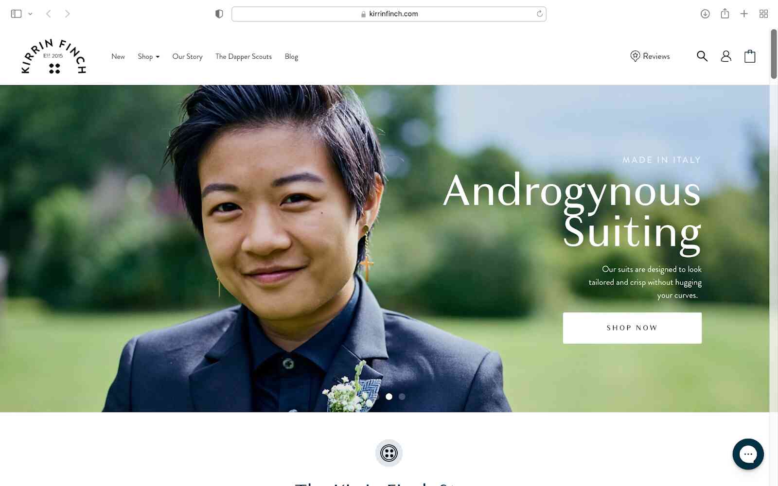 Image of Kirrin Finch's website.