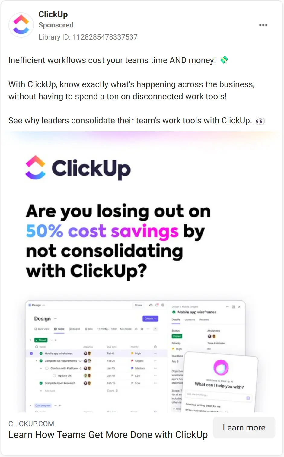 ClickUp ad