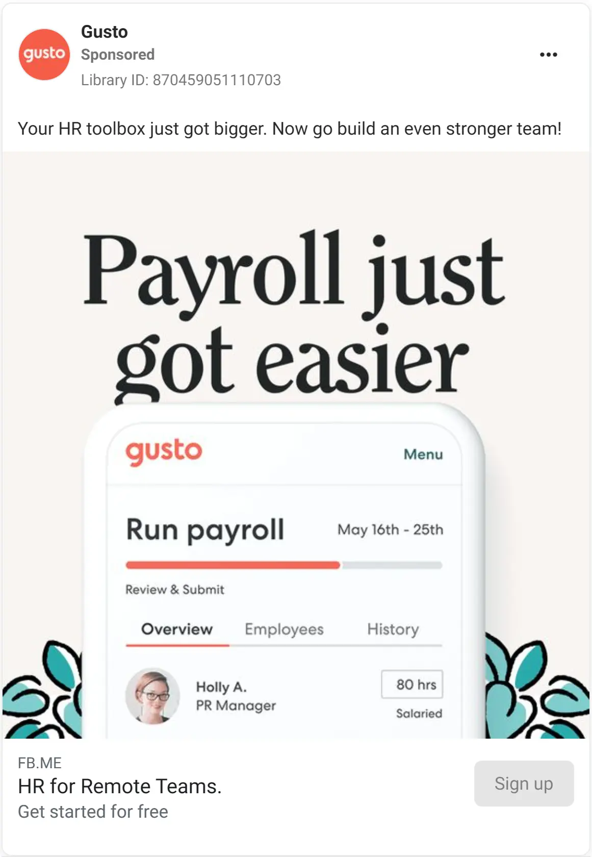 Gusto ad