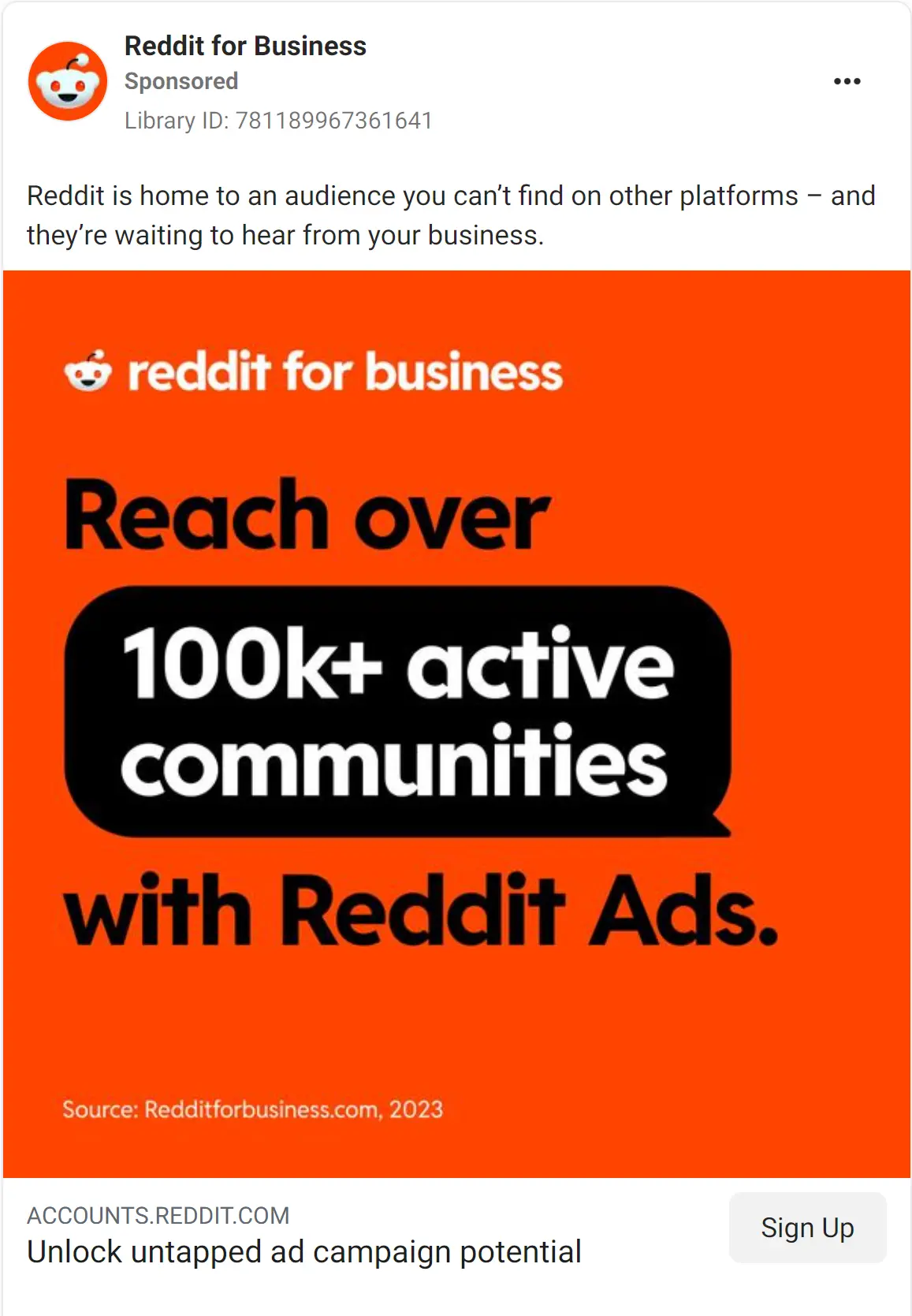Reddit ad
