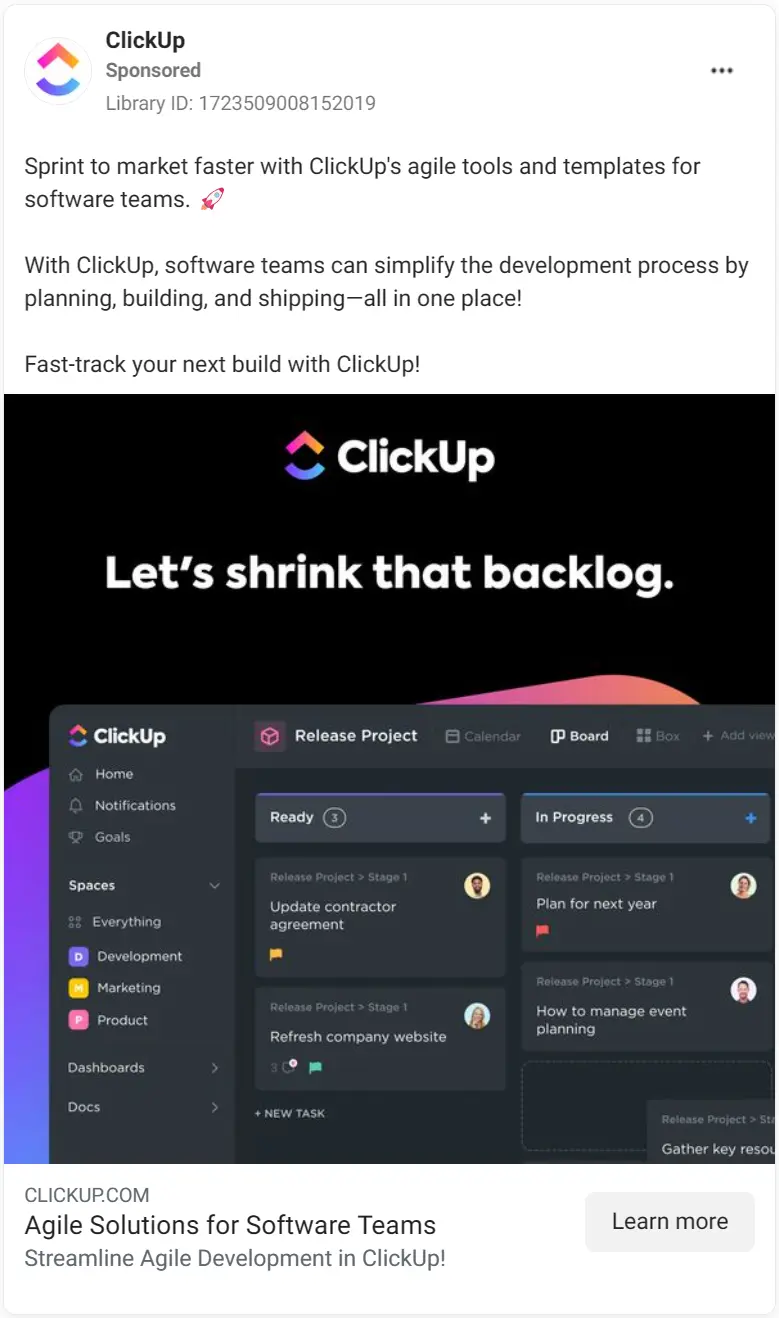ClickUp ad
