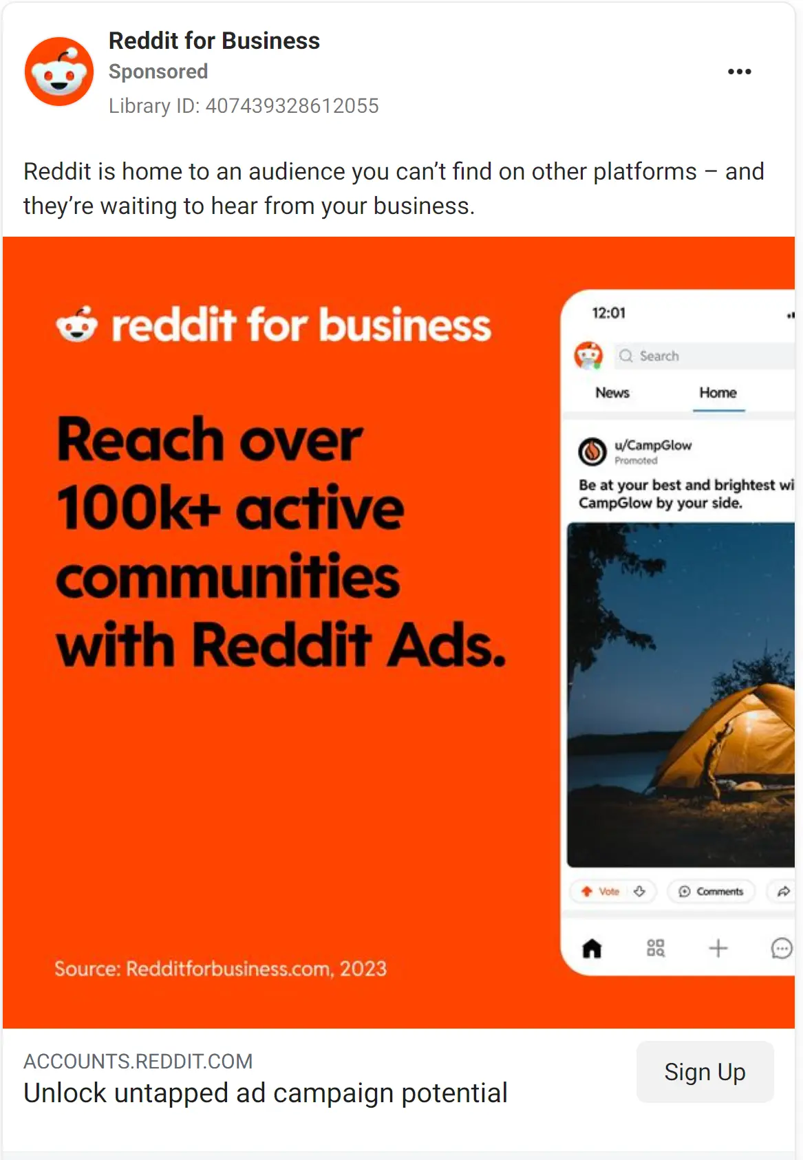 Reddit ad