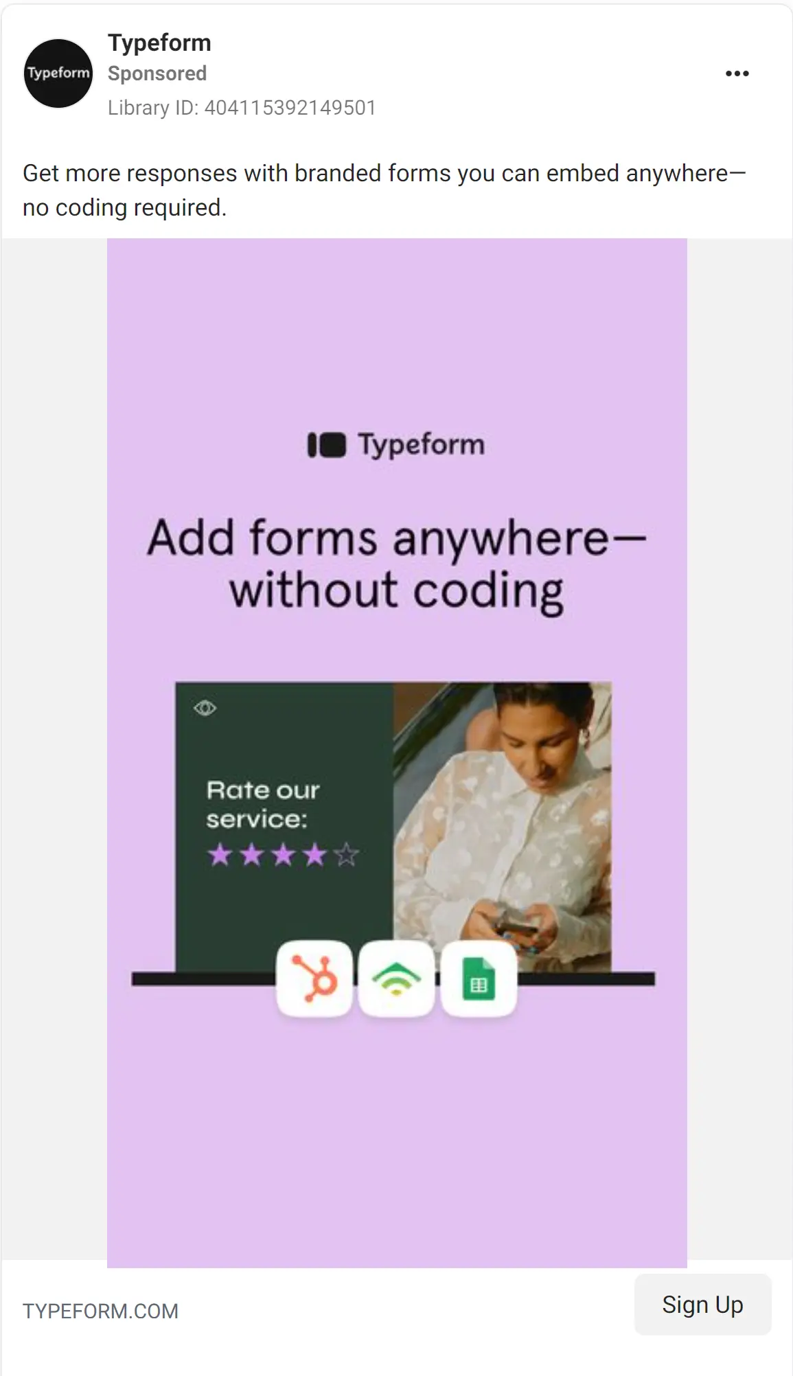Typeform ad