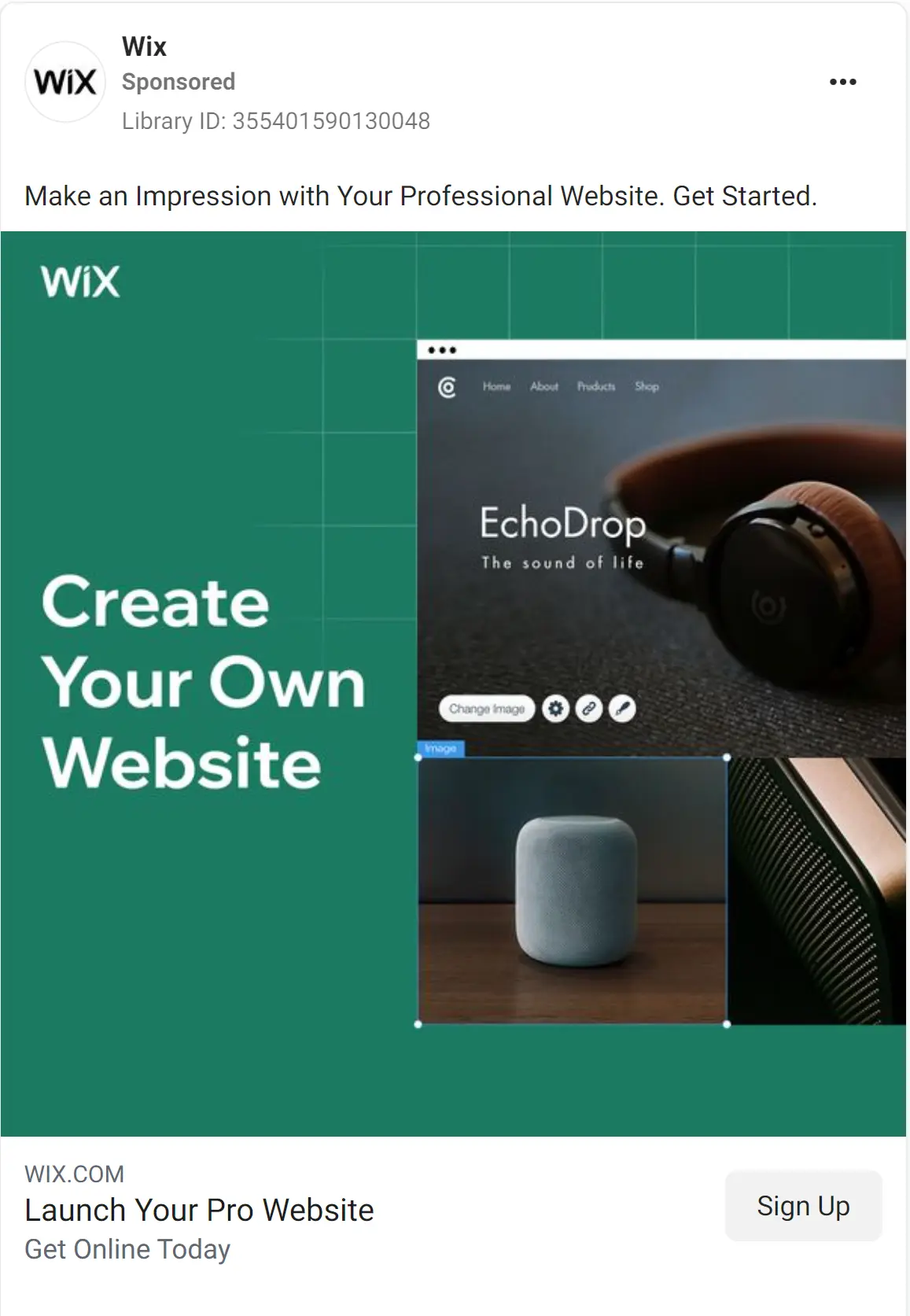 Wix ad