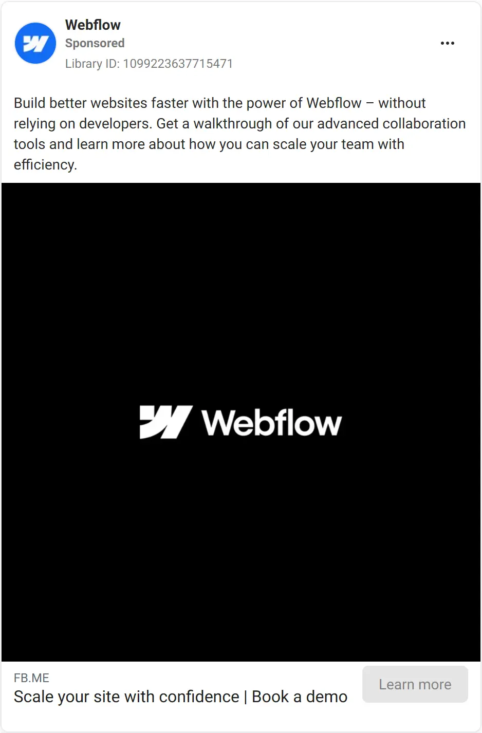 Webflow ad