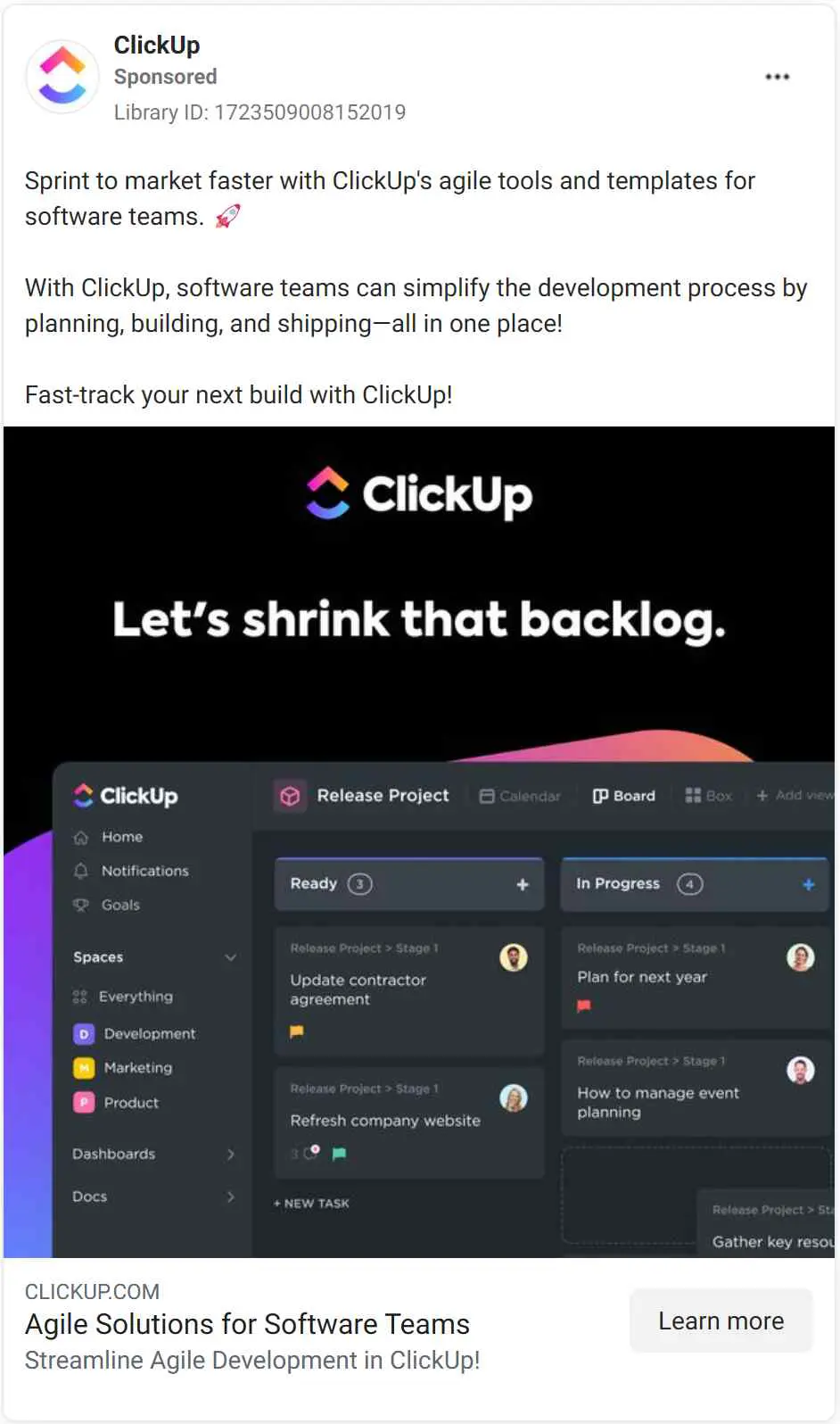 ClickUp ad