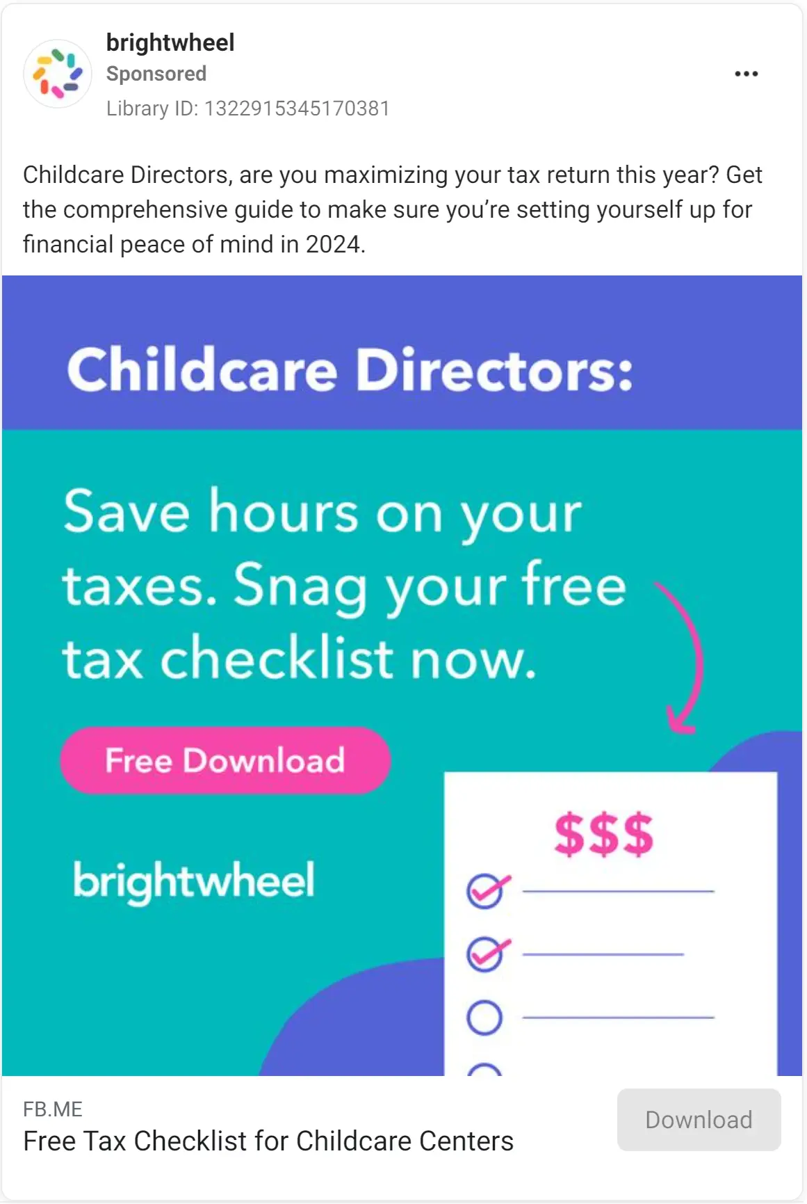 Brightwheel ad