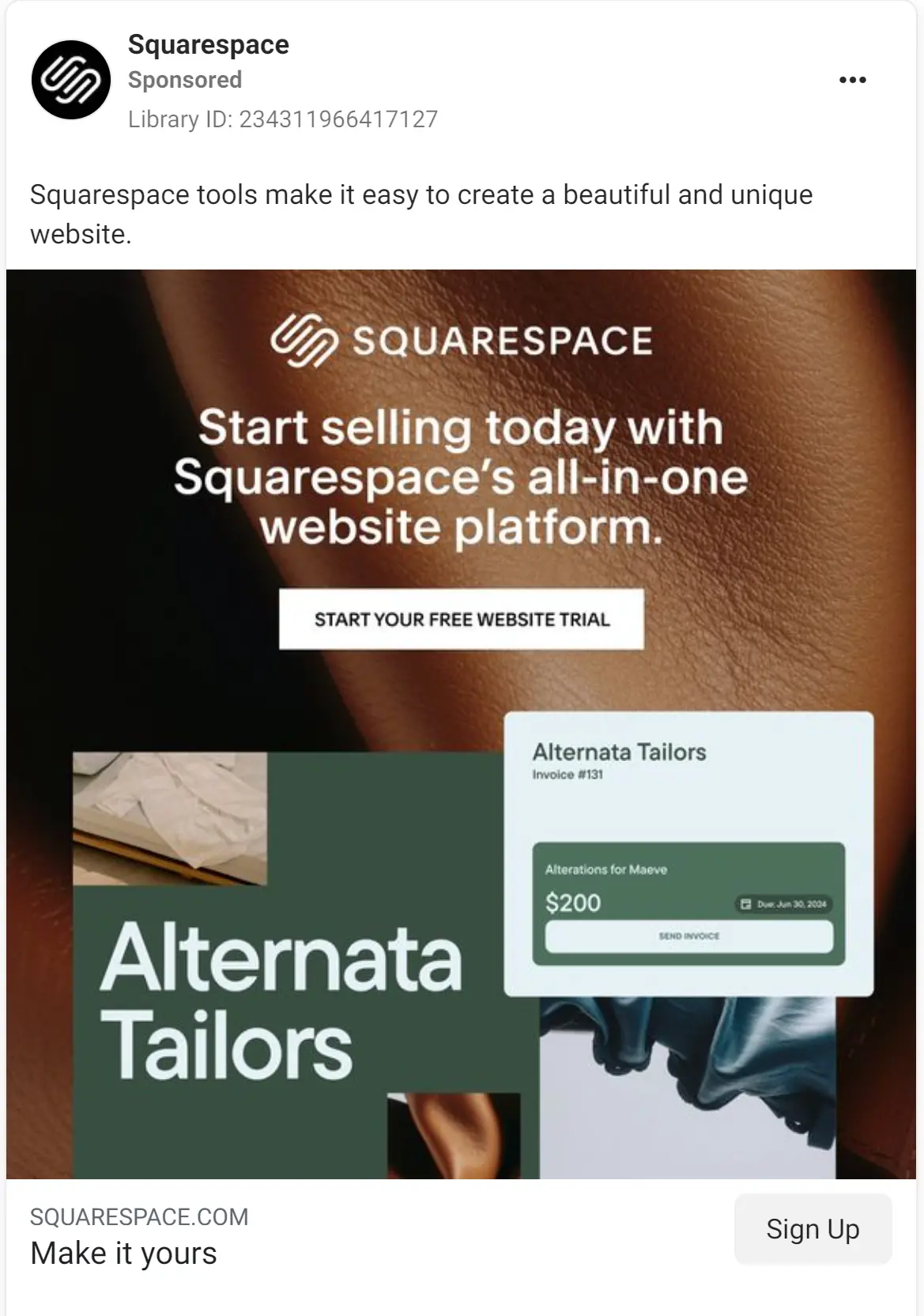 Squarespace ad