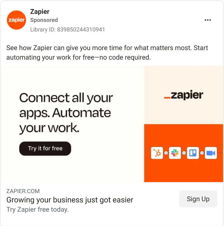 Zapier ad