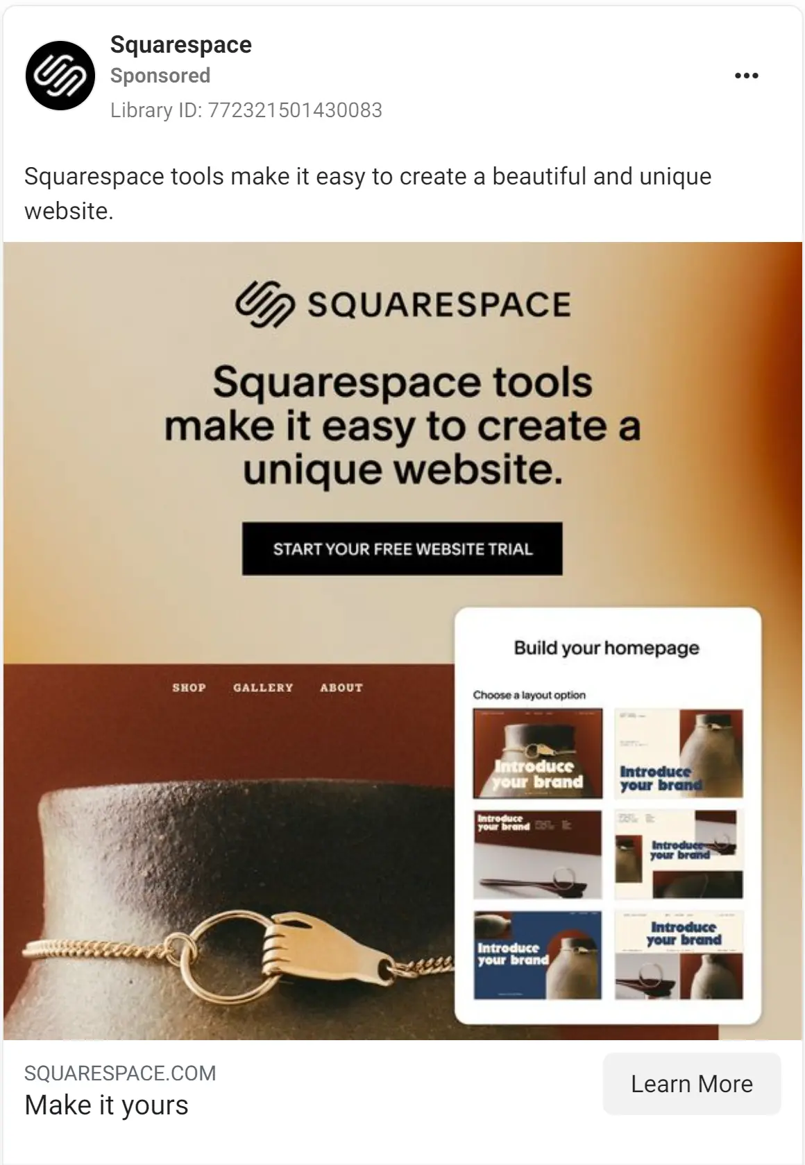 Squarespace ad
