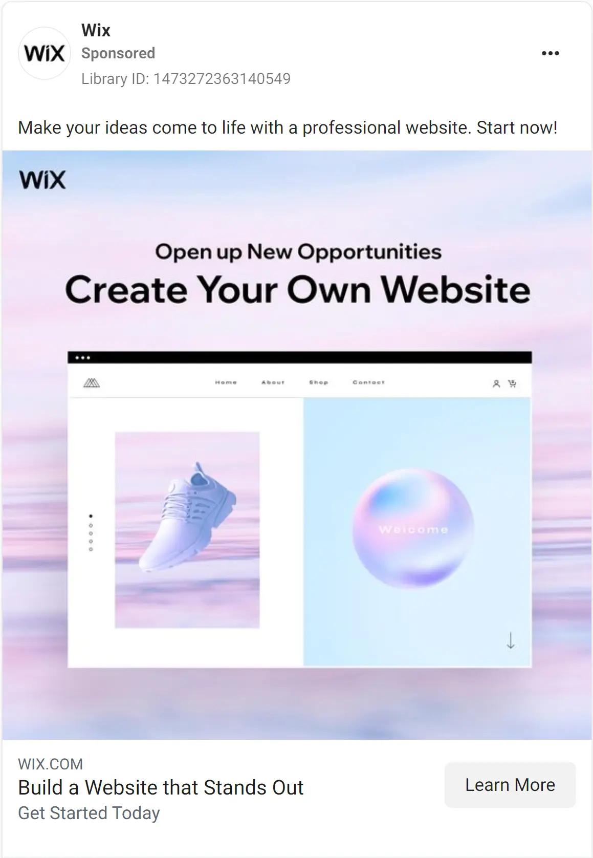 Wix ad
