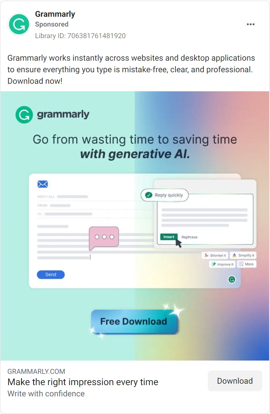 Grammarly ad