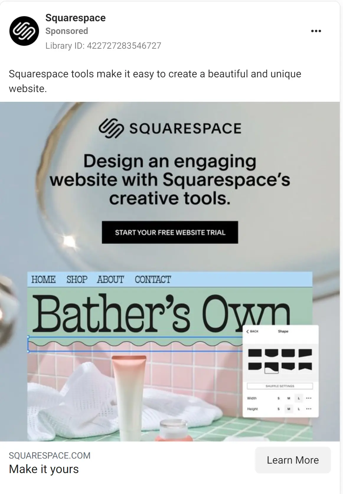 Squarespace ad