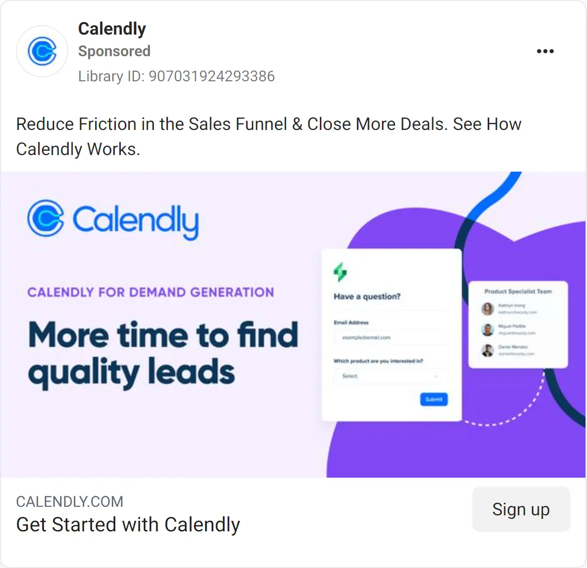 Calendly ad