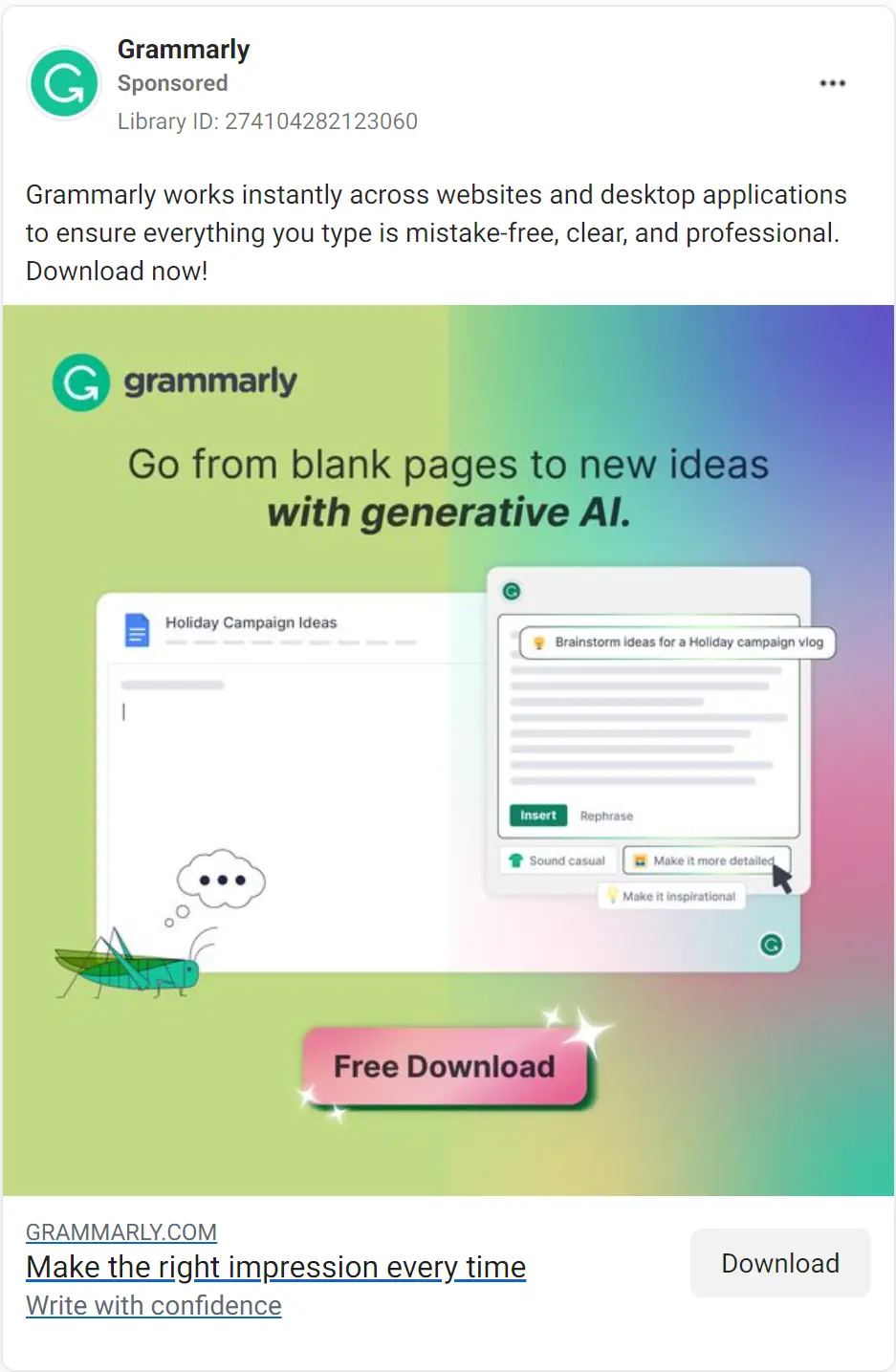 Grammarly ad