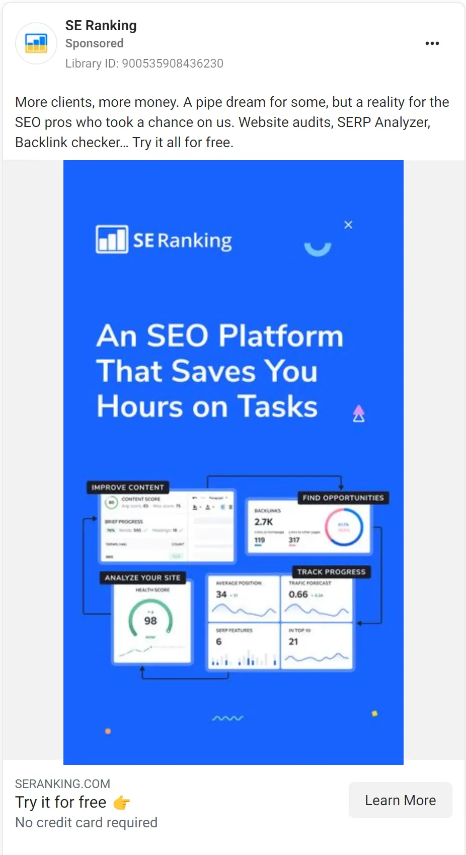 SE Ranking ad