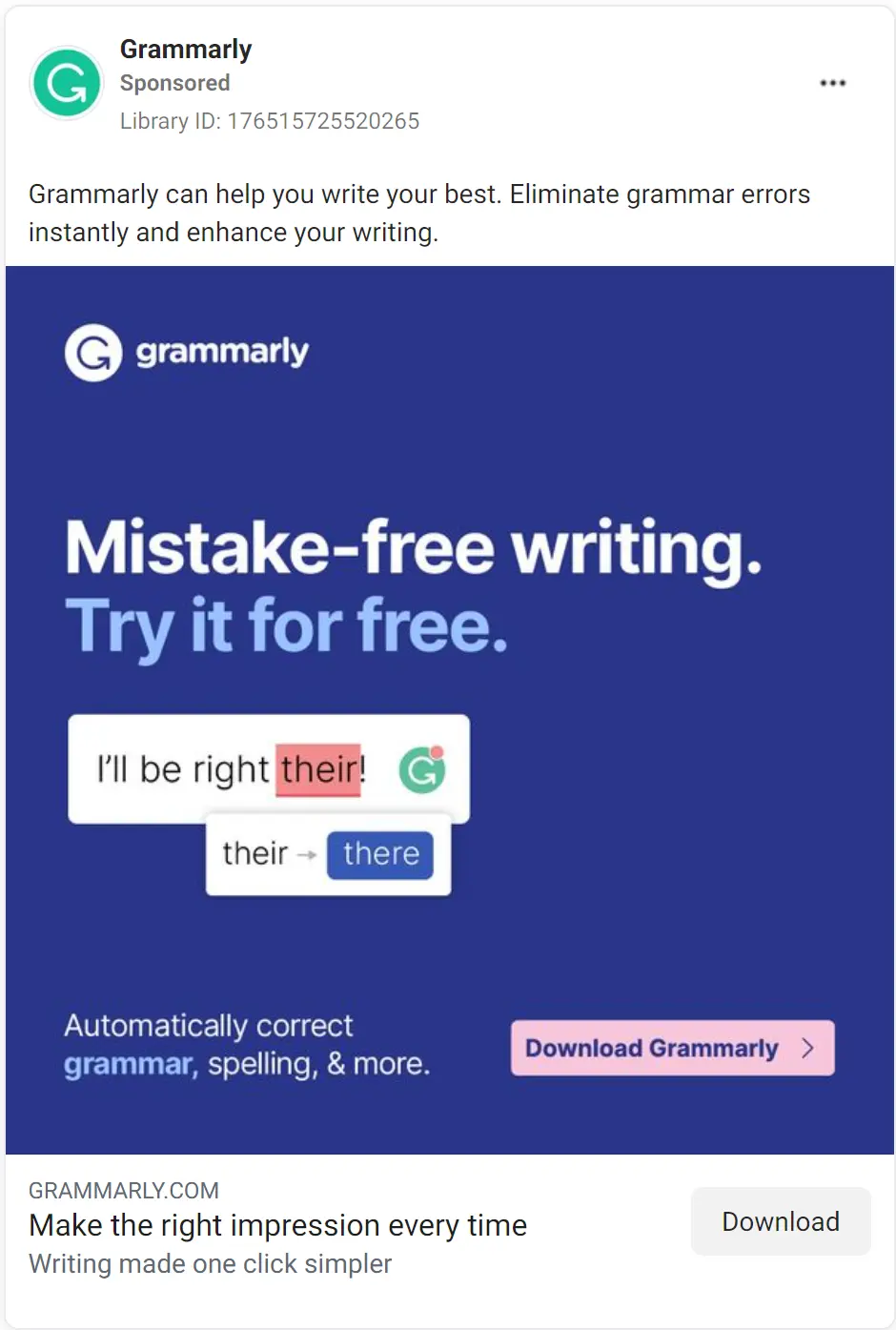 Grammarly ad
