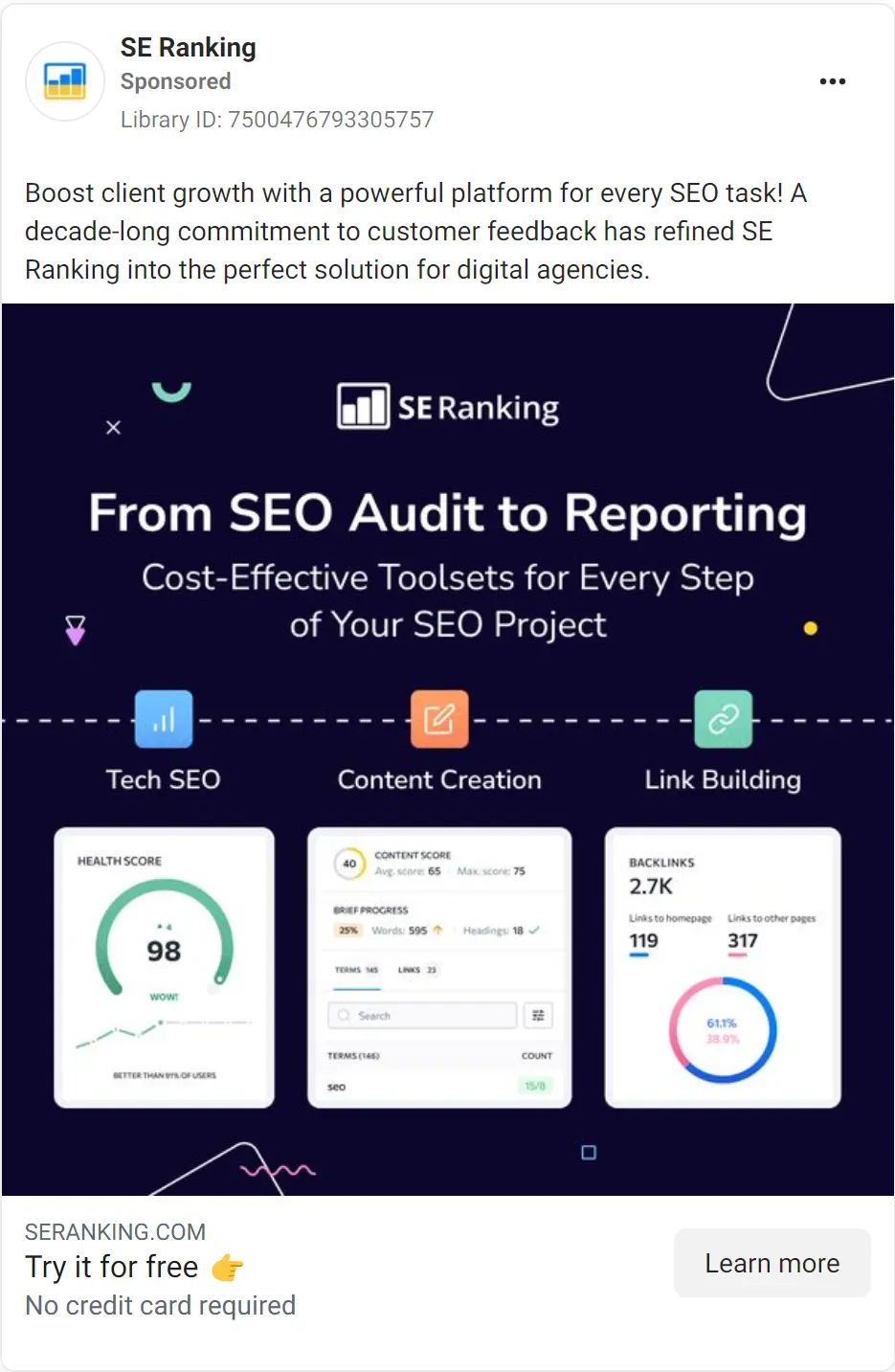 SE Ranking ad